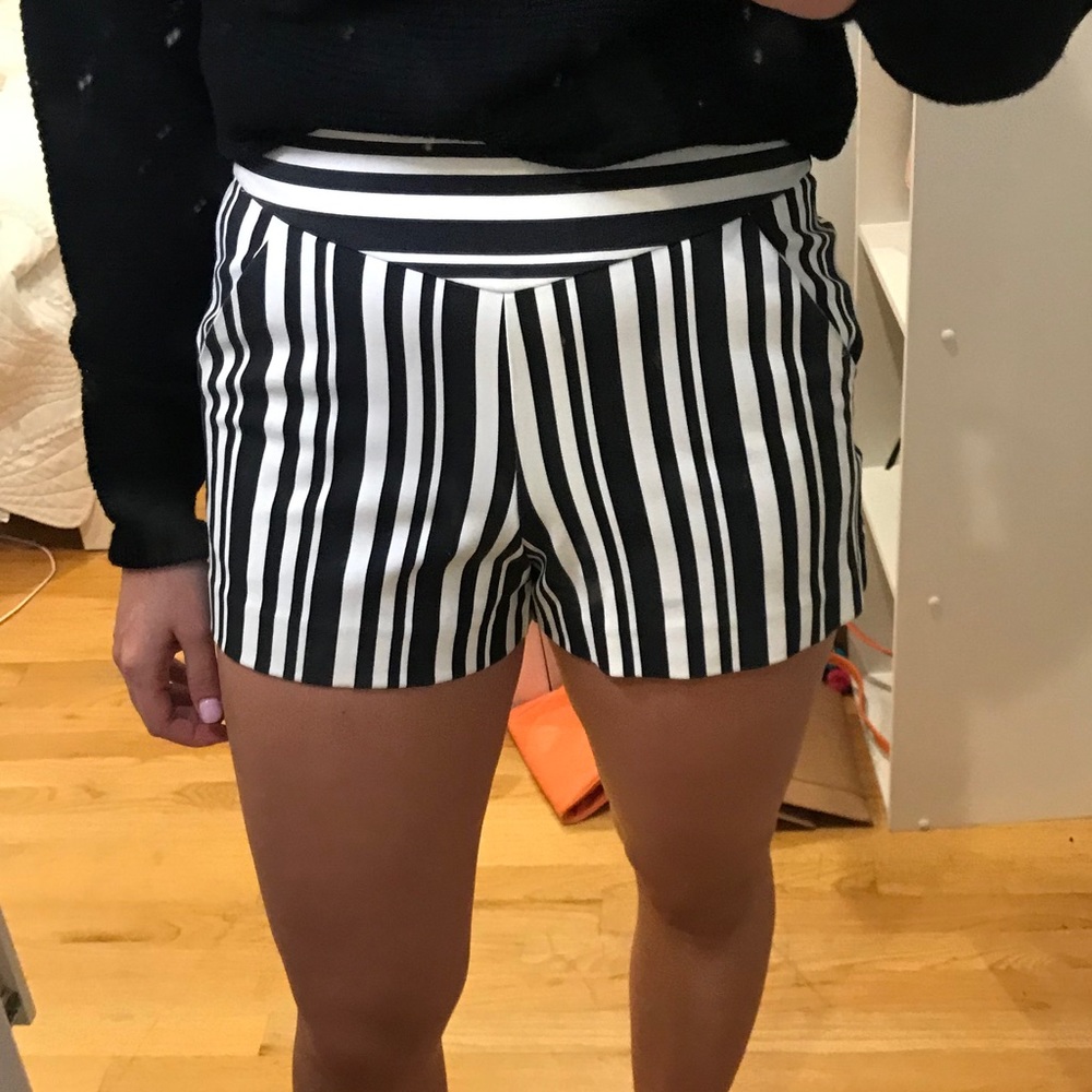 Zara high waisted striped shorts